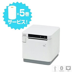 【ロール紙5巻付き】スター精密 Airレジ エアペイ スマレジ Uber Eats対応 レシートプリンター mC-Print3 MCP31LB WT JP レジロール5巻入プレゼント 注文レシート印刷 多機能プリンター USB・LAN・Bluetooth 80mm・58mm対応 ホワイト