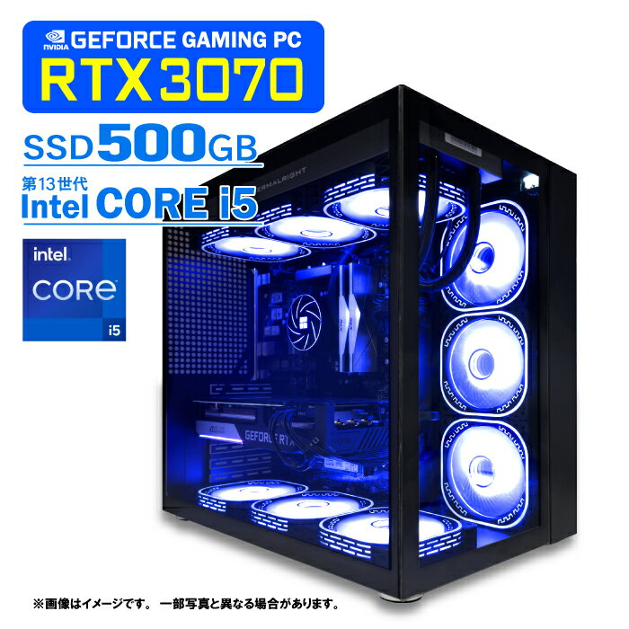 【新品】黒海景房 PASOUL 極 ゲーミングPC デスクトップパソコン ブラック GeForce RTX 3070 第13世代 Intel Corei5 13400F 2.50GHz 最大4.60GHz Windows10 NVMe M.2 SSD500GB メモリ16GB 水冷CPUクーラー ARGB対応LEDファン デスクトップPC 1年保証