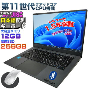 【マウス付き レビューで1.5年保証】ノートパソコン パソコン ノートPC 11世代 CPU Celeron N5095 メモリ12GB SSD 256GB 14インチワイド 軽量 薄 フルHD USB3.0 HDMI WEBカメラ 無線LAN Wifi Windows11 JIS規格 日本語配列キーボード 日本語キーボード