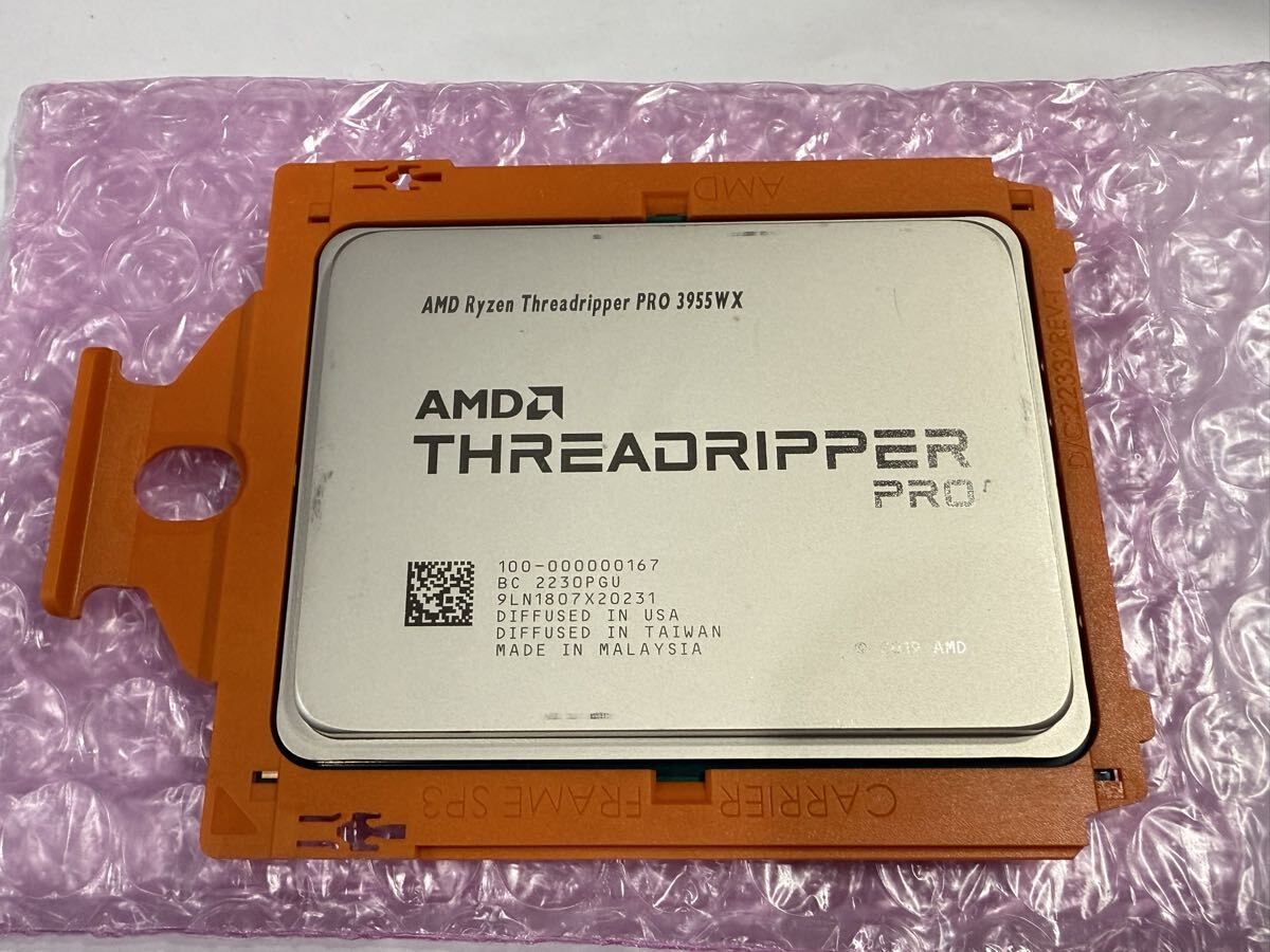 【未使用品/一部跡あり】 AMD Ryzen Threadripper PRO 3955WX CPU プロセッサー バルク品 16コア 32スレッド 3.9GHz sWRX8 ワークステーション 自作PC パーツ スペア 換装