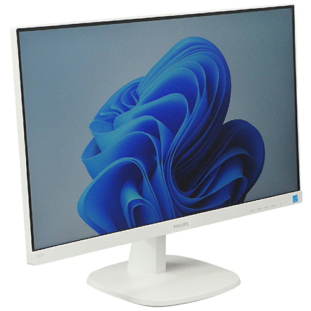 中古モニター 液晶ディスプレイ PHILIPS 243V7QDAW/11 23.8インチワイド 1920×1080（フルHD） LEDバックライト スピーカー内蔵 3系統入力(VGA・DVI-D・HDMI) VGAケーブル・DVIケーブル・HDMIケーブル・電源ケーブル付属【30日保証】