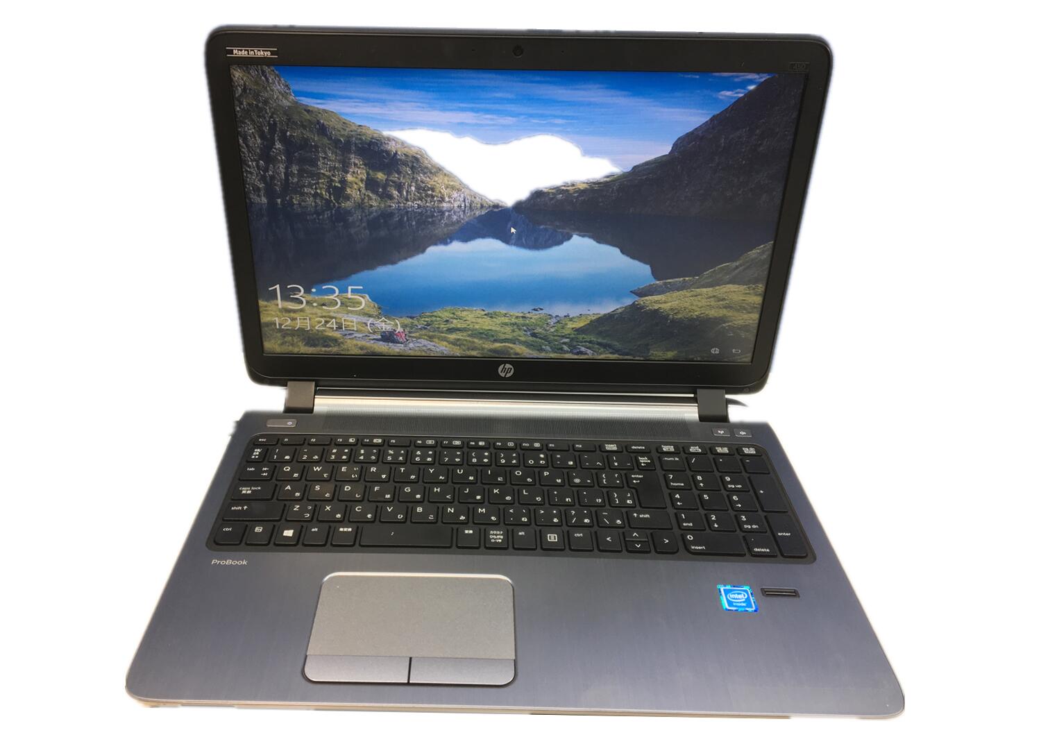 【送料無料】 HP Probook 450 G2 Celeron 3205U 1.50Ghz メモリ4GB SSD128GB DVDマルチ 15.6型 WPS Office付き　&　Windows 10　3ケ月保証