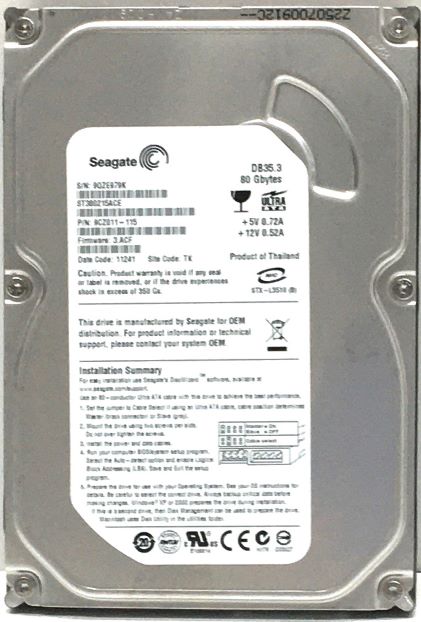 【新品未使用】SEAGATE 3.5インチ HDD 80