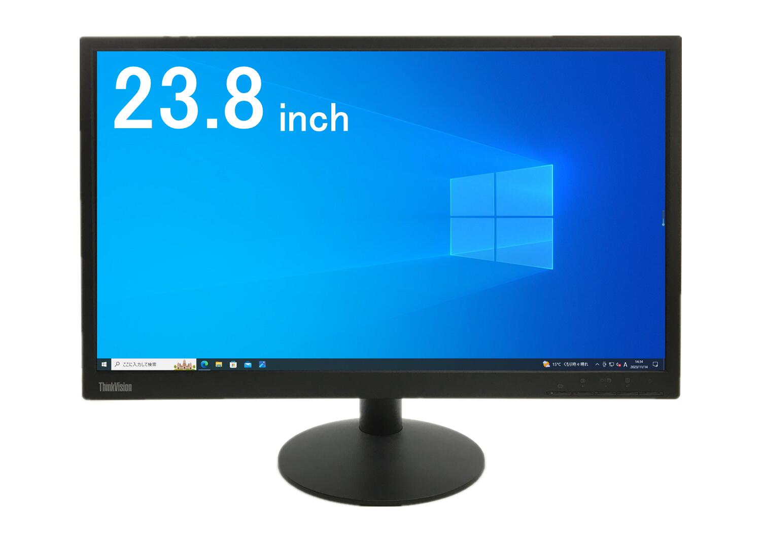 【良い】送料無料　TF: Lenovo E24-10 23.8型 液晶モニター フルHD(1920x1080) IPSパネル [DisplayPort/S-SUB] 動作良品　中古【3ケ月保証】