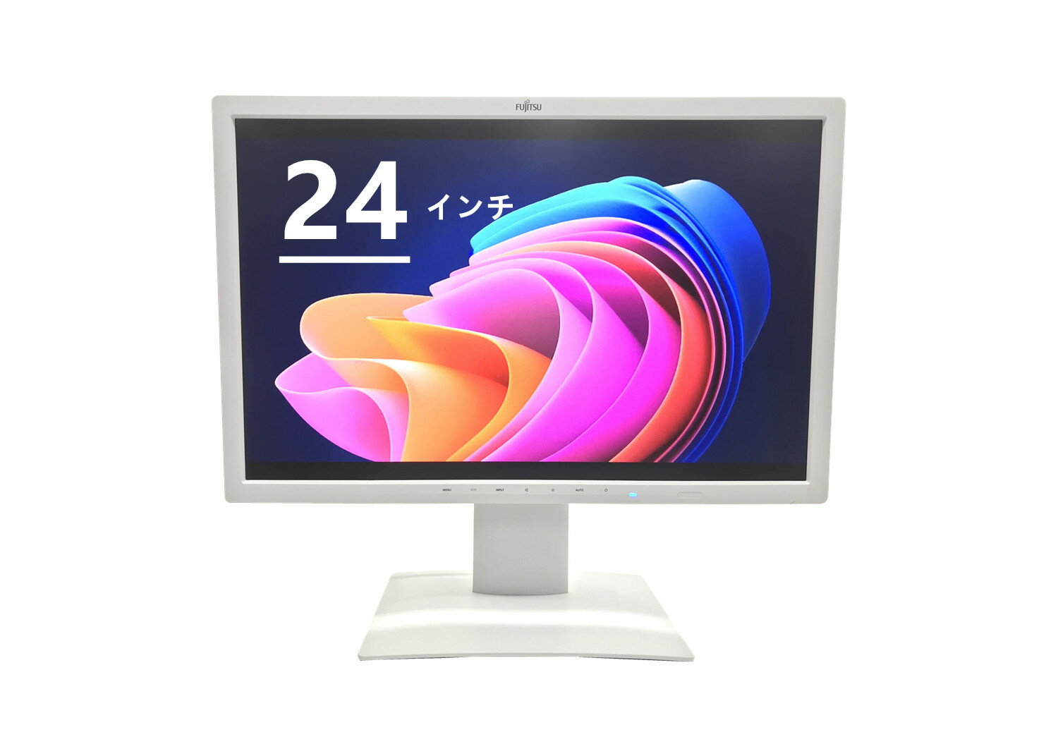 【中古美品】TF: 富士通 Fujitsu 液晶モニター VL-B24W-7 24.1インチワイド 白 ホワイト LCD LEDバックライト WUXGA 1920x1200 IPSパネル 非光沢 ノングレア/DP DVI VGA端子 ディスプレイ【3ケ…