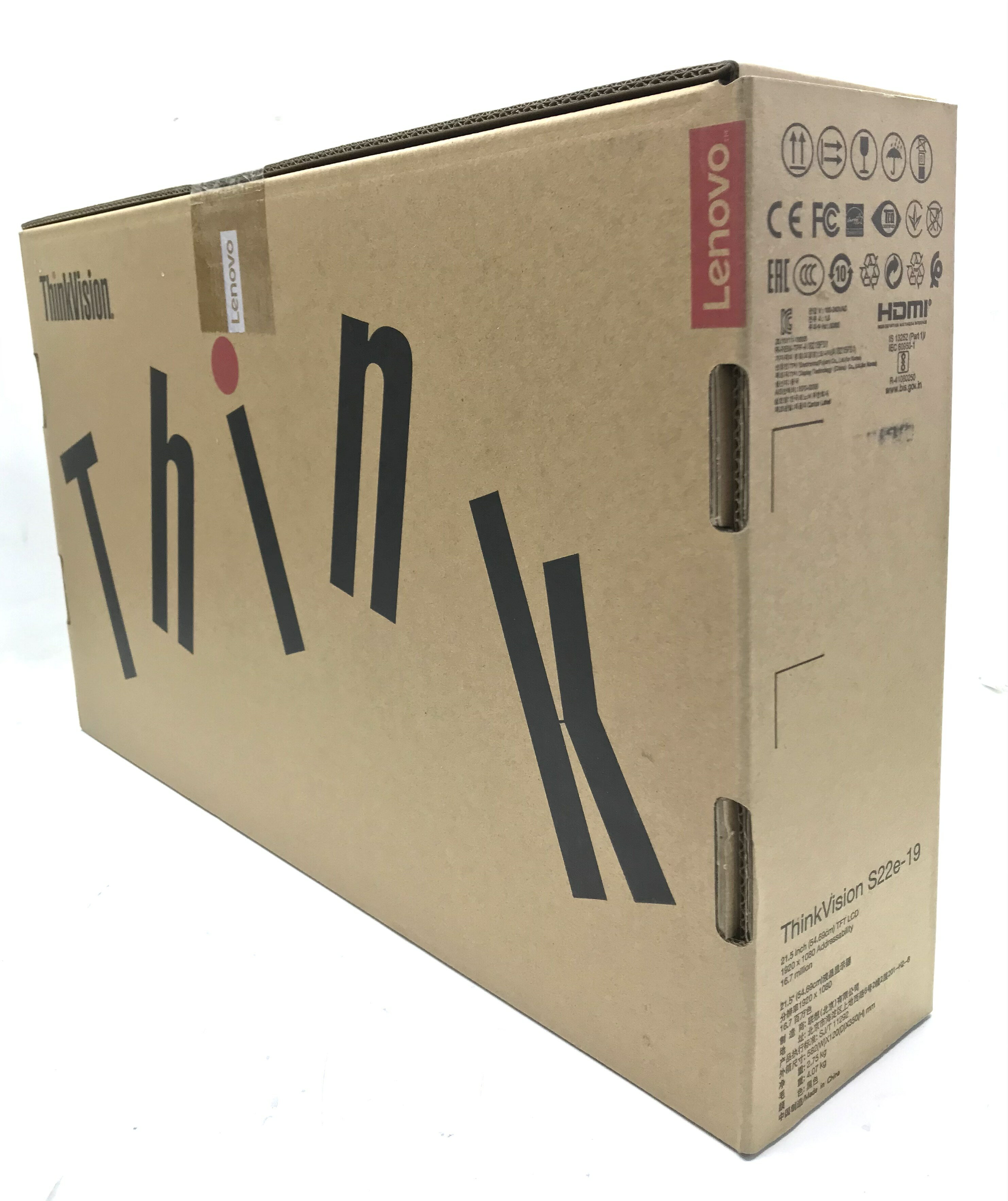 【未開封】新品 TF: Lenovo ThinkVision S22e-19 21.5型ワイド液晶ディスプレイ フルHD (1920x1080) ノングレア　ディスプレイ【3ケ月保証】