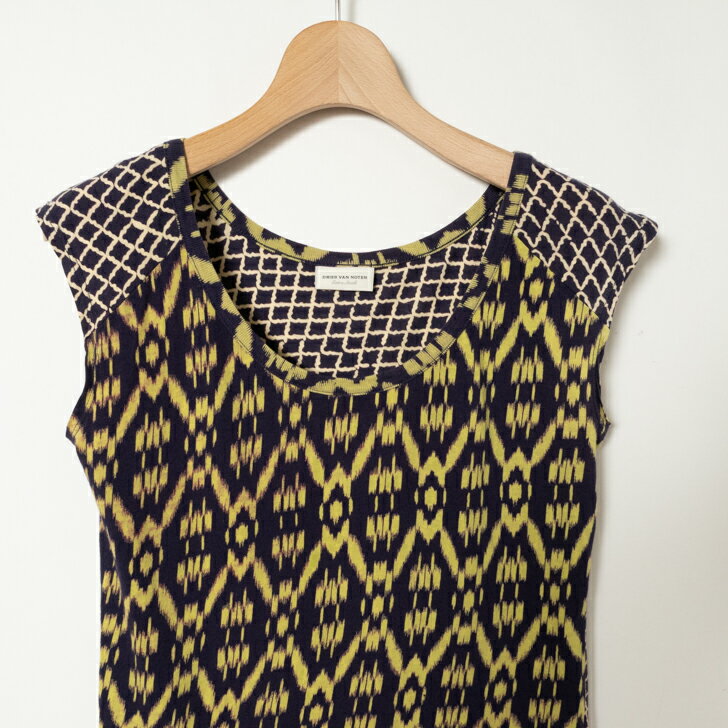 【中古】メール便◯ DRIES VAN NOTEN ドリスヴァンノッテン ノースリーブ 総柄 カットソー タンクトップ extra small 3