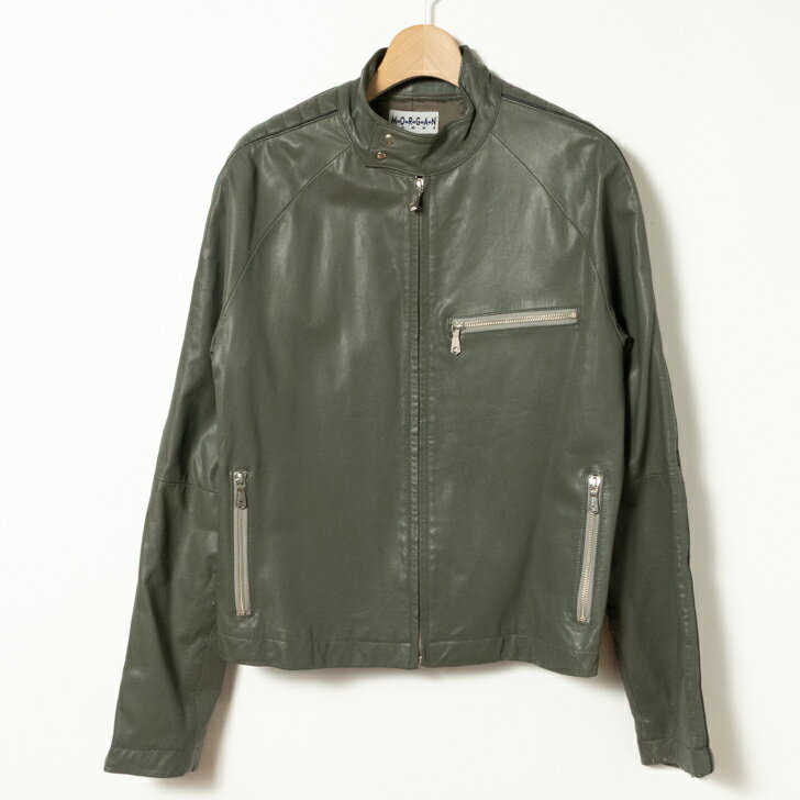 MORGAN HOMME モルガン オム シングル ライダースジャケット グレー系