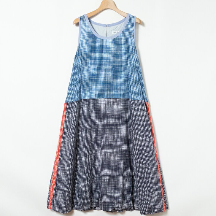 【中古】TORI-TO BEAMS BOY トリト ビームスボーイ ノースリーブ ロング ワンピース チェック 36 M