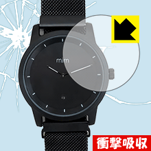 ※対応機種 : mim watch ※安心の国産素材を使用。日本国内の自社工場で製造し出荷しています。※写真はイメージです。特殊素材がしっかりと衝撃を吸収し、機器へのダメージをやわらげ、キズや衝撃から守ることができる『衝撃吸収保護フィルム』です。 ●衝撃を吸収して機器を保護特殊素材が外部からの衝撃を吸収し、機器へのダメージをやわらげます。●指紋が付きにくい防指紋コーティング表面は指紋がつきにくく、汚れを落としやすい、防指紋コーティング済みです。●高品位な光沢感●気泡の入りにくい特殊な自己吸着タイプ接着面は気泡の入りにくい特殊な自己吸着タイプなので、簡単に貼ることができます。また、はがしても跡が残らず、何度でも貼り直しが可能です。●機器にぴったり！専用サイズそれぞれの機器にぴったりな専用サイズだから、切らずに貼るだけです。衝撃を吸収する特殊素材「特殊シリコーン樹脂層」がしっかりと衝撃を吸収し、機器へのダメージをやわらげるので、キズや衝撃から守ることができます。※本製品は外部からの衝撃をやわらげるもので、風防や機器が破損・故障しないことを保障するものではありません。　衝撃吸収実験※このテストは、一般的な机の高さと同じ、70cmの高さから約200gの鉄球をガラスに落としておこなったものです。「通常の保護フィルム」を貼ったものでは割れて、「衝撃吸収保護フィルム」を貼ったものは特殊シリコーン樹脂層がたわむことで衝撃を吸収して割れません。【ポスト投函送料無料】商品は【ポスト投函発送 (追跡可能メール便)】で発送します。お急ぎ、配達日時を指定されたい方は以下のクーポンを同時購入ください。【お急ぎ便クーポン】　プラス110円(税込)で速達扱いでの発送。お届けはポストへの投函となります。【配達日時指定クーポン】　プラス550円(税込)で配達日時を指定し、宅配便で発送させていただきます。【お急ぎ便クーポン】はこちらをクリック【配達日時指定クーポン】はこちらをクリック特殊素材が衝撃を吸収し、機器の風防をキズや衝撃から守る保護フィルム！