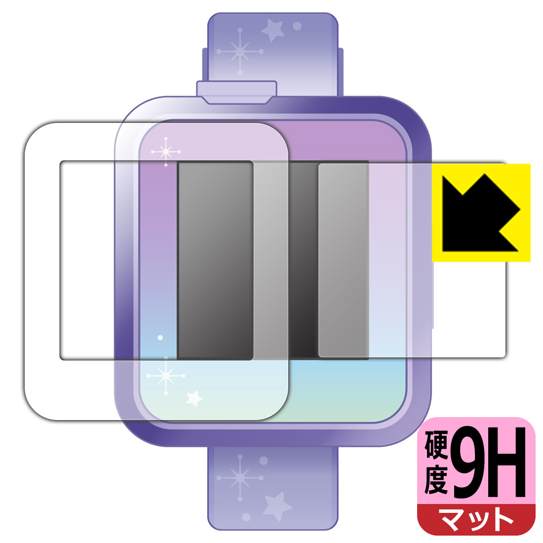 ディズニー&ディズニー/ピクサーキャラクター マジカルスマートウォッチ 用 9H高硬度【 反射低減 】保護フィルム 日本製 自社製造直販