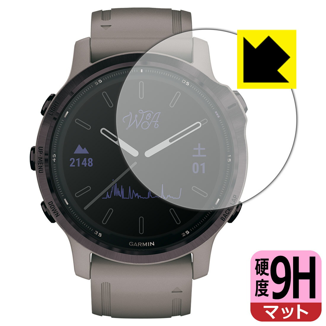 9H高硬度【 反射低減 】保護フィルム ガーミン GARMIN fenix 6S Pro Dual Power 日本製 自社製造直販