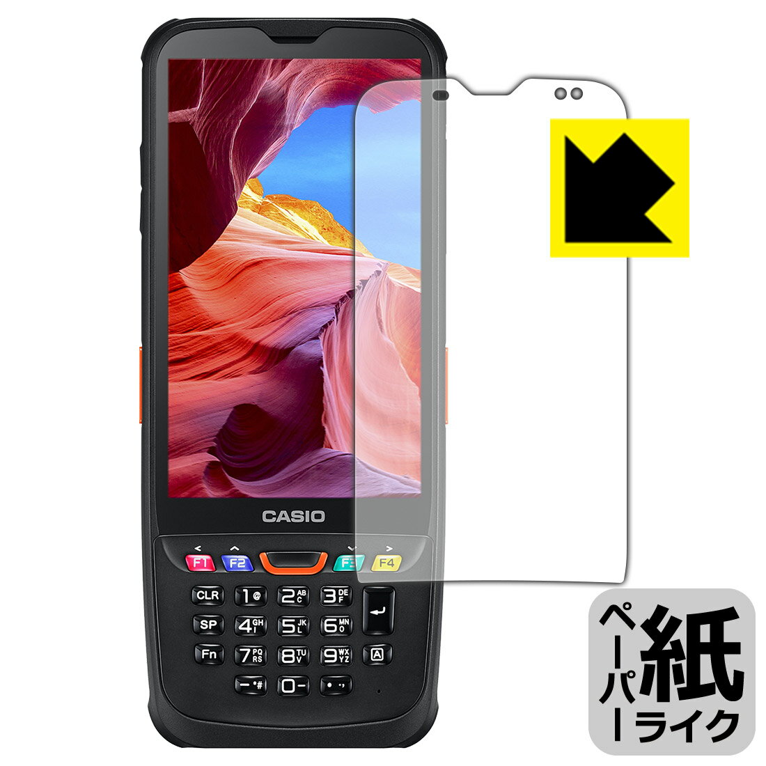 ●対応機種 : CASIO ラグドスマートハンディターミナル IT-G600シリーズ (IT-G600-C21 / IT-G600-WC21 / IT-G600-C31 / IT-G600-WC31 / IT-G600-WC01) 用の商品です。●製品内容 : ディスプレイ用1枚●紙のような描き心地を実現する『ペーパーライク保護フィルム』です。表面はアンチグレア(反射防止)タイプなので、光の反射や映り込みを抑えます。※本製品はフィルムの表面を特殊加工し、スタイラス等で筆記する際に抵抗を持たせるようにしております。そのため、タブレットのガラス面に直接描く場合に比べ、ペン先の摩耗が大きくなります。あらかじめご了承ください。●安心の国産素材を使用。日本国内の自社工場で製造し出荷しています。【ポスト投函送料無料】商品は【ポスト投函発送 (追跡可能メール便)】で発送します。お急ぎ、配達日時を指定されたい方は以下のクーポンを同時購入ください。【お急ぎ便クーポン】　プラス110円(税込)で速達扱いでの発送。お届けはポストへの投函となります。【配達日時指定クーポン】　プラス550円(税込)で配達日時を指定し、宅配便で発送させていただきます。【お急ぎ便クーポン】はこちらをクリック【配達日時指定クーポン】はこちらをクリック 　 板状タブレットの場合は紙を敷いて使用されていたイラストレーターさんや漫画家さんも多いようですが、液晶タブレットの場合は紙を敷くわけにもいかず、ペンの滑りなど気になる方もいらっしゃると思います。 このフィルムは表面の特殊加工により、紙に書いているような「カリカリというペンの感触」と描き心地を実現しました。 液晶タブレットのガラス面にペンで書く際の「つるつるした感触」を改善したい方におすすめのフィルムです。 ※本製品はフィルムの表面を特殊加工し、スタイラス等で筆記する際に抵抗を持たせるようにしております。そのため、タブレットのガラス面に直接描く場合に比べ、ペン先の摩耗が大きくなります。また、ペン先の素材や硬さなどで描く感覚が変わる場合があります。あらかじめご了承ください。 表面に微細な凹凸を作ることにより、外光を乱反射させギラツキを抑える「アンチグレア加工」がされております。 屋外での太陽光の映り込み、屋内でも蛍光灯などの映り込みが気になるシーンが多い方におすすめです。 接着面は気泡の入りにくい特殊な自己吸着タイプです。素材に柔軟性があり、貼り付け作業も簡単にできます。また、はがすときにガラス製フィルムのように割れてしまうことはありません。 貼り直しが何度でもできるので、正しい位置へ貼り付けられるまでやり直すことができます。 高品質の素材を使用。日本国内の弊社工場で加工している Made in Japan です。 使用上の注意 ●本製品は機器の画面をキズなどから保護するフィルムです。他の目的にはご使用にならないでください。 ●本製品は液晶保護および機器本体を完全に保護することを保証するものではありません。機器の破損、損傷、故障、その他損害につきましては一切の責任を負いかねます。 ●製品の性質上、画面操作の反応が変化したり、表示等が変化して見える場合がございます。 ●貼り付け作業時の失敗(位置ズレ、汚れ、ゆがみ、折れ、気泡など)および取り外し作業時の破損、損傷などについては、一切の責任を負いかねます。 ●水に濡れた状態でのご使用は吸着力の低下などにより、保護フィルムがはがれてしまう場合がございます。防水対応の機器でご使用の場合はご注意ください。 ●アルコール類やその他薬剤を本製品に付着させないでください。表面のコーティングや吸着面が変質するおそれがあります。 ●品質向上のため、仕様などを予告なく変更する場合がございますので、予めご了承ください。