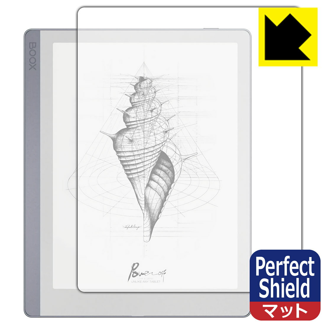 ●対応機種 : Onyx BOOX Leaf●内容量 : 1枚●「Perfect Shield」は画面の反射を抑え、指のすべりもなめらかな指紋や皮脂汚れがつきにくい『アンチグレアタイプ(非光沢)の保護フィルム』●安心の国産素材を使用。日本国内の自社工場で製造し出荷しています。【ポスト投函送料無料】商品は【ポスト投函発送 (追跡可能メール便)】で発送します。お急ぎ、配達日時を指定されたい方は以下のクーポンを同時購入ください。【お急ぎ便クーポン】　プラス110円(税込)で速達扱いでの発送。お届けはポストへの投函となります。【配達日時指定クーポン】　プラス550円(税込)で配達日時を指定し、宅配便で発送させていただきます。【お急ぎ便クーポン】はこちらをクリック【配達日時指定クーポン】はこちらをクリック 　 表面に微細な凹凸を作ることにより、外光を乱反射させギラツキを抑える「アンチグレア加工」がされております。 屋外での太陽光の映り込み、屋内でも蛍光灯などの映り込みが気になるシーンが多い方におすすめです。 また、指紋がついた場合でも目立ちにくいという特長があります。 指滑りはさらさらな使用感でストレスのない操作・入力が可能です。 ハードコート加工がされており、キズや擦れに強くなっています。簡単にキズがつかず長くご利用いただけます。 反射防止のアンチグレア加工で指紋が目立ちにくい上、表面は防汚コーティングがされており、皮脂や汚れがつきにくく、また、落ちやすくなっています。 接着面は気泡の入りにくい特殊な自己吸着タイプです。素材に柔軟性があり、貼り付け作業も簡単にできます。また、はがすときにガラス製フィルムのように割れてしまうことはありません。 貼り直しが何度でもできるので、正しい位置へ貼り付けられるまでやり直すことができます。 最高級グレードの国産素材を日本国内の弊社工場で加工している完全な Made in Japan です。安心の品質をお届けします。 使用上の注意 ●本製品は機器の画面をキズなどから保護するフィルムです。他の目的にはご使用にならないでください。 ●本製品は液晶保護および機器本体を完全に保護することを保証するものではありません。機器の破損、損傷、故障、その他損害につきましては一切の責任を負いかねます。 ●製品の性質上、画面操作の反応が変化したり、表示等が変化して見える場合がございます。 ●貼り付け作業時の失敗(位置ズレ、汚れ、ゆがみ、折れ、気泡など)および取り外し作業時の破損、損傷などについては、一切の責任を負いかねます。 ●水に濡れた状態でのご使用は吸着力の低下などにより、保護フィルムがはがれてしまう場合がございます。防水対応の機器でご使用の場合はご注意ください。 ●アルコール類やその他薬剤を本製品に付着させないでください。表面のコーティングや吸着面が変質するおそれがあります。 ●品質向上のため、仕様などを予告なく変更する場合がございますので、予めご了承ください。