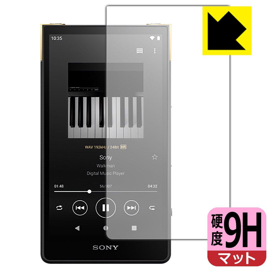 ●対応機種 : SONY WALKMAN ZXシリーズ NW-ZX707専用の商品です。 (ソニー ウォークマン)●製品内容 : 表面用フィルム1枚・クリーニングワイプ1個●■■注目■■ 実機で採寸!! ぴったりサイズ!!●柔軟性があり、ガラスフィルムのように衝撃を受けても割れない『9H高硬度【反射低減】保護フィルム』 ●安心の国産素材を使用。日本国内の自社工場で製造し出荷しています。 ★貼り付け失敗交換サービス対象商品★【ポスト投函送料無料】商品は【ポスト投函発送 (追跡可能メール便)】で発送します。お急ぎ、配達日時を指定されたい方は以下のクーポンを同時購入ください。【お急ぎ便クーポン】　プラス110円(税込)で速達扱いでの発送。お届けはポストへの投函となります。【配達日時指定クーポン】　プラス550円(税込)で配達日時を指定し、宅配便で発送させていただきます。【お急ぎ便クーポン】はこちらをクリック【配達日時指定クーポン】はこちらをクリック 　 表面硬度はガラスフィルムと同等の9Hですが、しなやかな柔軟性がある「超ハードコートPETフィルム」なので衝撃を受けても割れません。厚みも一般的なガラスフィルムより薄い約0.2mmでタッチ操作の感度も良好です。(※1) 表面に微細な凹凸を作ることにより、外光を乱反射させギラツキを抑える「アンチグレア加工」がされております。 屋外での太陽光の映り込み、屋内でも蛍光灯などの映り込みが気になるシーンが多い方におすすめです。 また、指紋がついた場合でも目立ちにくいという特長があります。 反射防止のアンチグレア加工で指紋が目立ちにくい上、表面はフッ素コーティングがされており、皮脂や汚れがつきにくく、また、落ちやすくなっています。指滑りはさらさらな使用感です。 油性マジックのインクもはじきますので簡単に拭き取れます。 接着面は気泡の入りにくい特殊な自己吸着タイプです。素材に柔軟性があり、貼り付け作業も簡単にできます。また、はがすときにガラス製フィルムのように割れてしまうことはありません。 貼り直しが何度でもできるので、正しい位置へ貼り付けられるまでやり直すことができます。 最高級グレードの国産素材を日本国内の弊社工場で加工している完全な Made in Japan です。安心の品質をお届けします。 ※1「表面硬度 9H」の表示は素材として使用しているフィルムの性能です。機器に貼り付けた状態の測定結果ではありません。 使用上の注意 ●本製品は機器の画面をキズなどから保護するフィルムです。他の目的にはご使用にならないでください。 ●本製品は液晶保護および機器本体を完全に保護することを保証するものではありません。機器の破損、損傷、故障、その他損害につきましては一切の責任を負いかねます。 ●製品の性質上、画面操作の反応が変化したり、表示等が変化して見える場合がございます。 ●貼り付け作業時の失敗(位置ズレ、汚れ、ゆがみ、折れ、気泡など)および取り外し作業時の破損、損傷などについては、一切の責任を負いかねます。 ●水に濡れた状態でのご使用は吸着力の低下などにより、保護フィルムがはがれてしまう場合がございます。防水対応の機器でご使用の場合はご注意ください。 ●アルコール類やその他薬剤を本製品に付着させないでください。表面のコーティングや吸着面が変質するおそれがあります。 ●品質向上のため、仕様などを予告なく変更する場合がございますので、予めご了承ください。