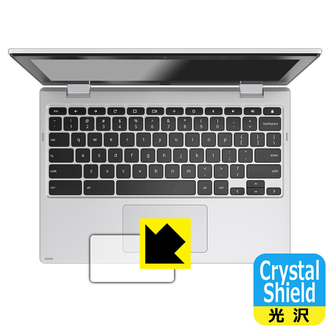 Crystal Shield【 光沢 】保護フィルム ASUS Chromebook Flip CX1 (CX1102FKA) タッチパッド用 (3枚セット) 日本製 自社製造直販