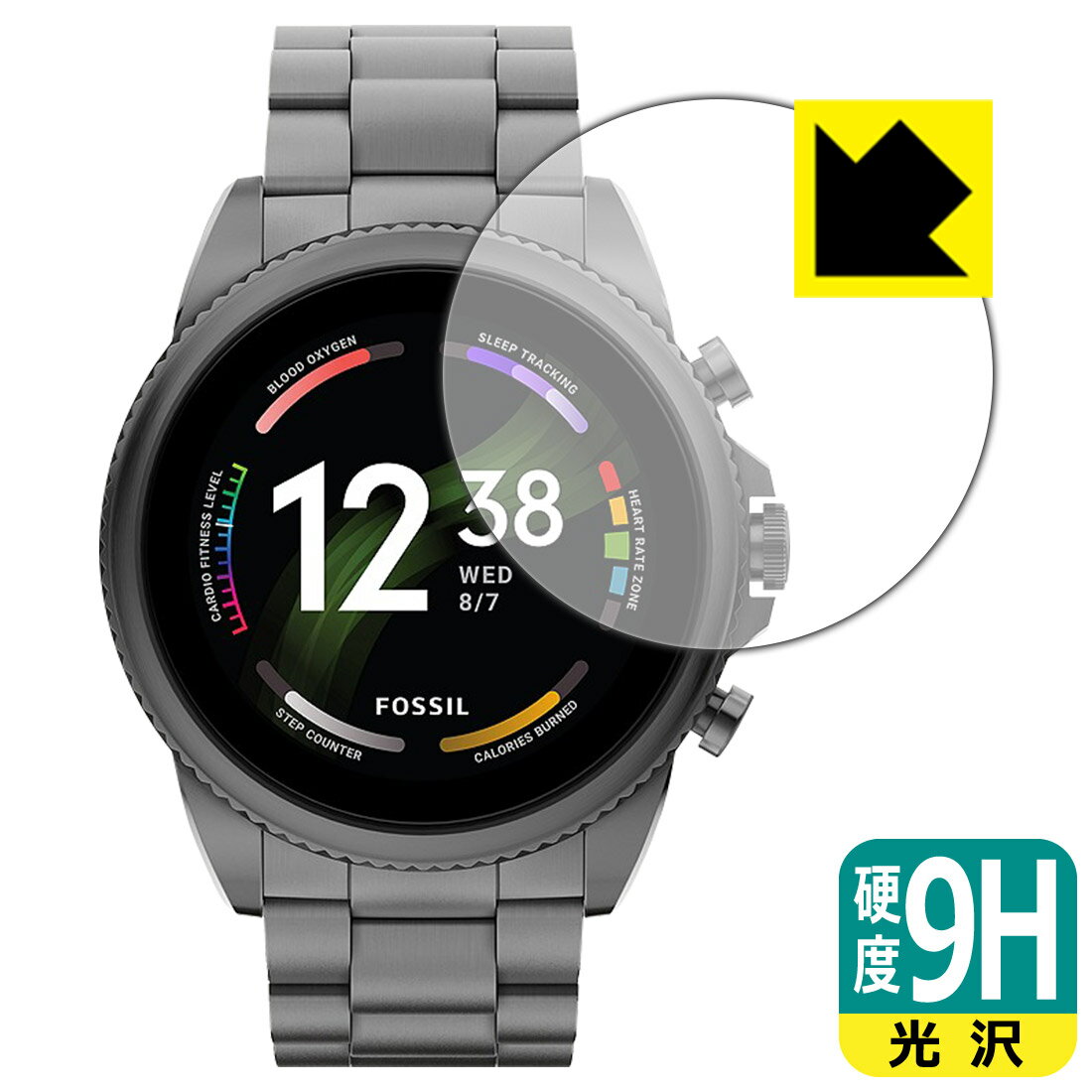 9H 고경도 [광택] 보호 필름 FOSSIL 제너레이션 6 스마트 워치 [케이스 사이즈 44mm 용] 일본제 자사 제조 직판