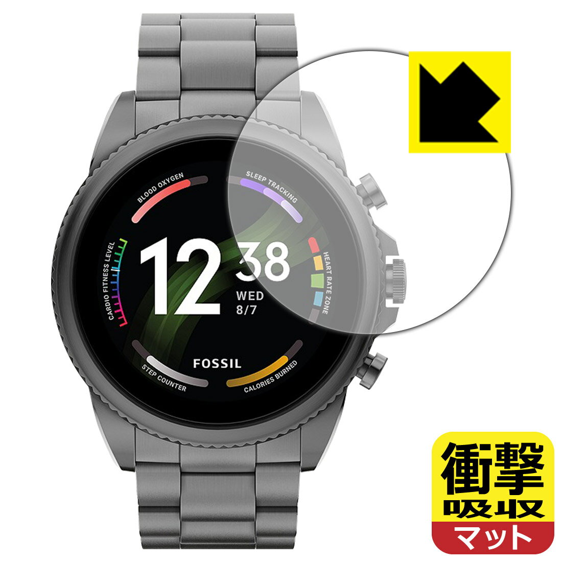 충격 흡수 [반사 저감] 보호 필름 FOSSIL 제너레이션 6 스마트 워치 [케이스 사이즈 44mm 용] 일본제 자사 제조 직판