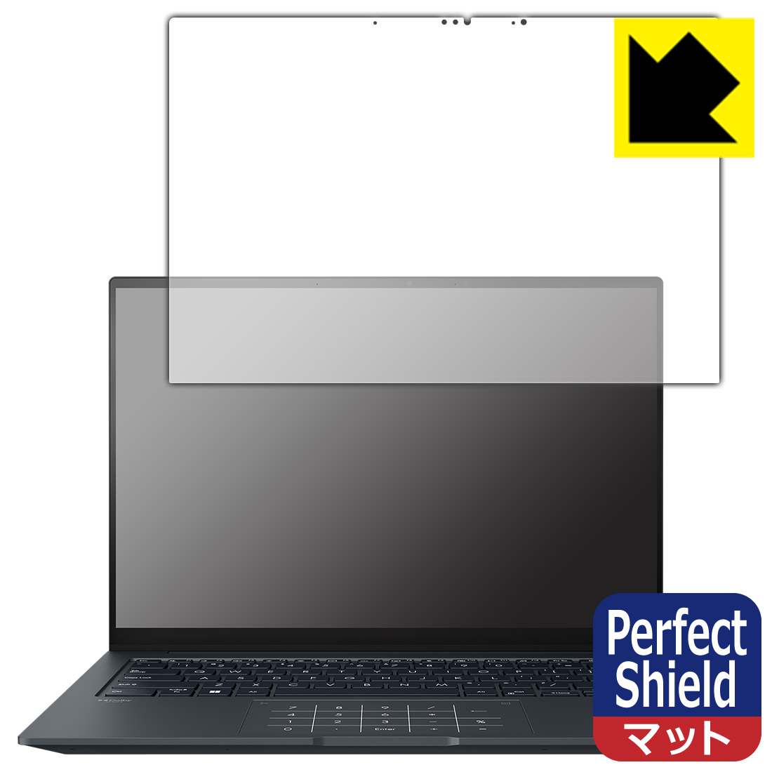 ●対応機種 : ASUS ZenBook 14X OLED (UX3404VA)専用の商品です。●製品内容 : 画面用フィルム1枚・クリーニングワイプ1個●「Perfect Shield」は画面の反射を抑え、指のすべりもなめらかな指紋や皮脂汚れがつきにくい『アンチグレアタイプ(非光沢)の保護フィルム』●安心の国産素材を使用。日本国内の自社工場で製造し出荷しています。 ★貼り付け失敗交換サービス対象商品★【ポスト投函送料無料】商品は【ポスト投函発送 (追跡可能メール便)】で発送します。お急ぎ、配達日時を指定されたい方は以下のクーポンを同時購入ください。【お急ぎ便クーポン】　プラス110円(税込)で速達扱いでの発送。お届けはポストへの投函となります。【配達日時指定クーポン】　プラス550円(税込)で配達日時を指定し、宅配便で発送させていただきます。【お急ぎ便クーポン】はこちらをクリック【配達日時指定クーポン】はこちらをクリック 　 表面に微細な凹凸を作ることにより、外光を乱反射させギラツキを抑える「アンチグレア加工」がされております。 屋外での太陽光の映り込み、屋内でも蛍光灯などの映り込みが気になるシーンが多い方におすすめです。 また、指紋がついた場合でも目立ちにくいという特長があります。 指滑りはさらさらな使用感でストレスのない操作・入力が可能です。 ハードコート加工がされており、キズや擦れに強くなっています。簡単にキズがつかず長くご利用いただけます。 反射防止のアンチグレア加工で指紋が目立ちにくい上、表面は防汚コーティングがされており、皮脂や汚れがつきにくく、また、落ちやすくなっています。 接着面は気泡の入りにくい特殊な自己吸着タイプです。素材に柔軟性があり、貼り付け作業も簡単にできます。また、はがすときにガラス製フィルムのように割れてしまうことはありません。 貼り直しが何度でもできるので、正しい位置へ貼り付けられるまでやり直すことができます。 最高級グレードの国産素材を日本国内の弊社工場で加工している完全な Made in Japan です。安心の品質をお届けします。 使用上の注意 ●本製品は機器の画面をキズなどから保護するフィルムです。他の目的にはご使用にならないでください。 ●本製品は液晶保護および機器本体を完全に保護することを保証するものではありません。機器の破損、損傷、故障、その他損害につきましては一切の責任を負いかねます。 ●製品の性質上、画面操作の反応が変化したり、表示等が変化して見える場合がございます。 ●貼り付け作業時の失敗(位置ズレ、汚れ、ゆがみ、折れ、気泡など)および取り外し作業時の破損、損傷などについては、一切の責任を負いかねます。 ●水に濡れた状態でのご使用は吸着力の低下などにより、保護フィルムがはがれてしまう場合がございます。防水対応の機器でご使用の場合はご注意ください。 ●アルコール類やその他薬剤を本製品に付着させないでください。表面のコーティングや吸着面が変質するおそれがあります。 ●品質向上のため、仕様などを予告なく変更する場合がございますので、予めご了承ください。