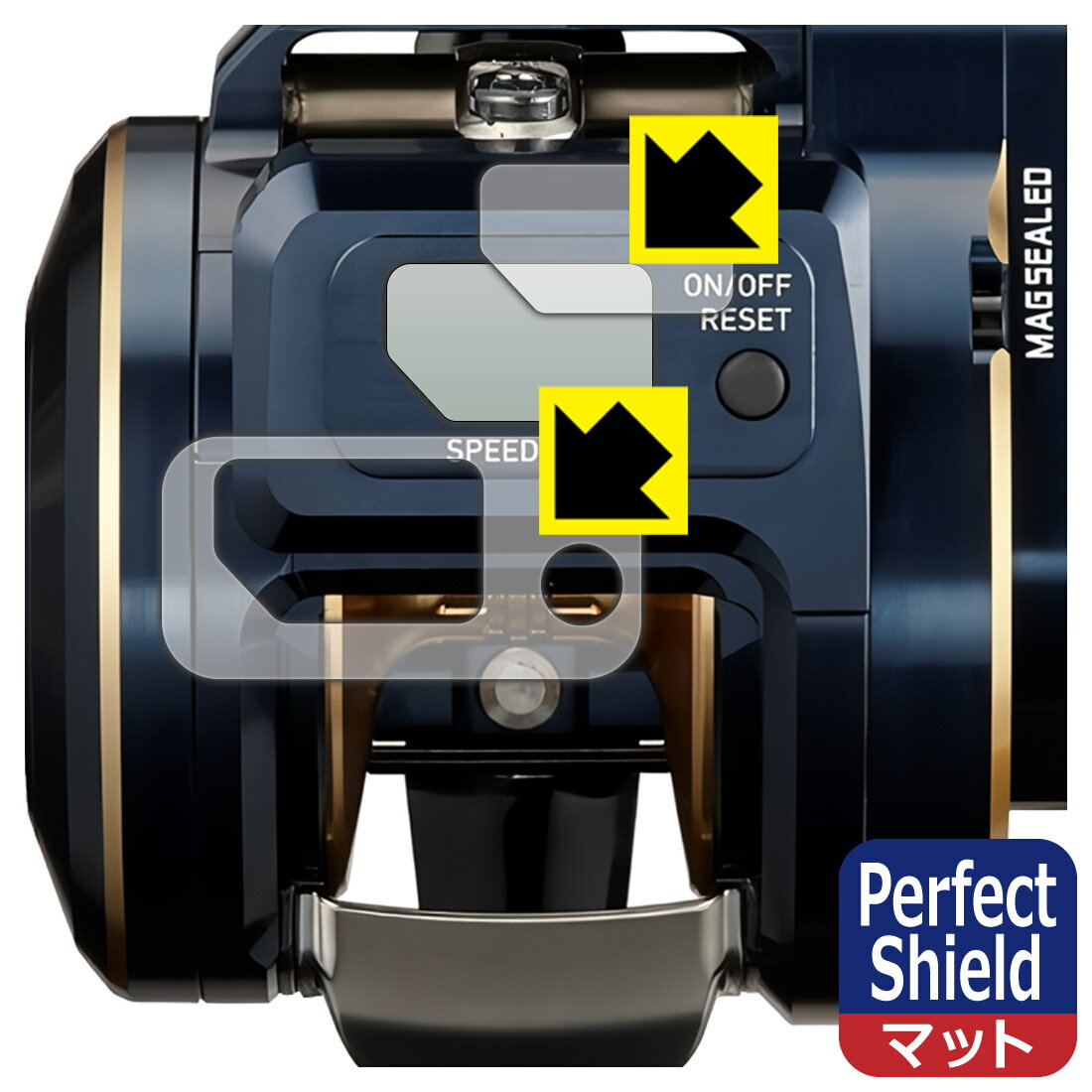 DAIWA 21 ベイトリール ソルティガ IC 300H-SJ 用 Perfect Shield【反射低減】保護フィルム (画面用/ふち用) 日本製 自社製造直販