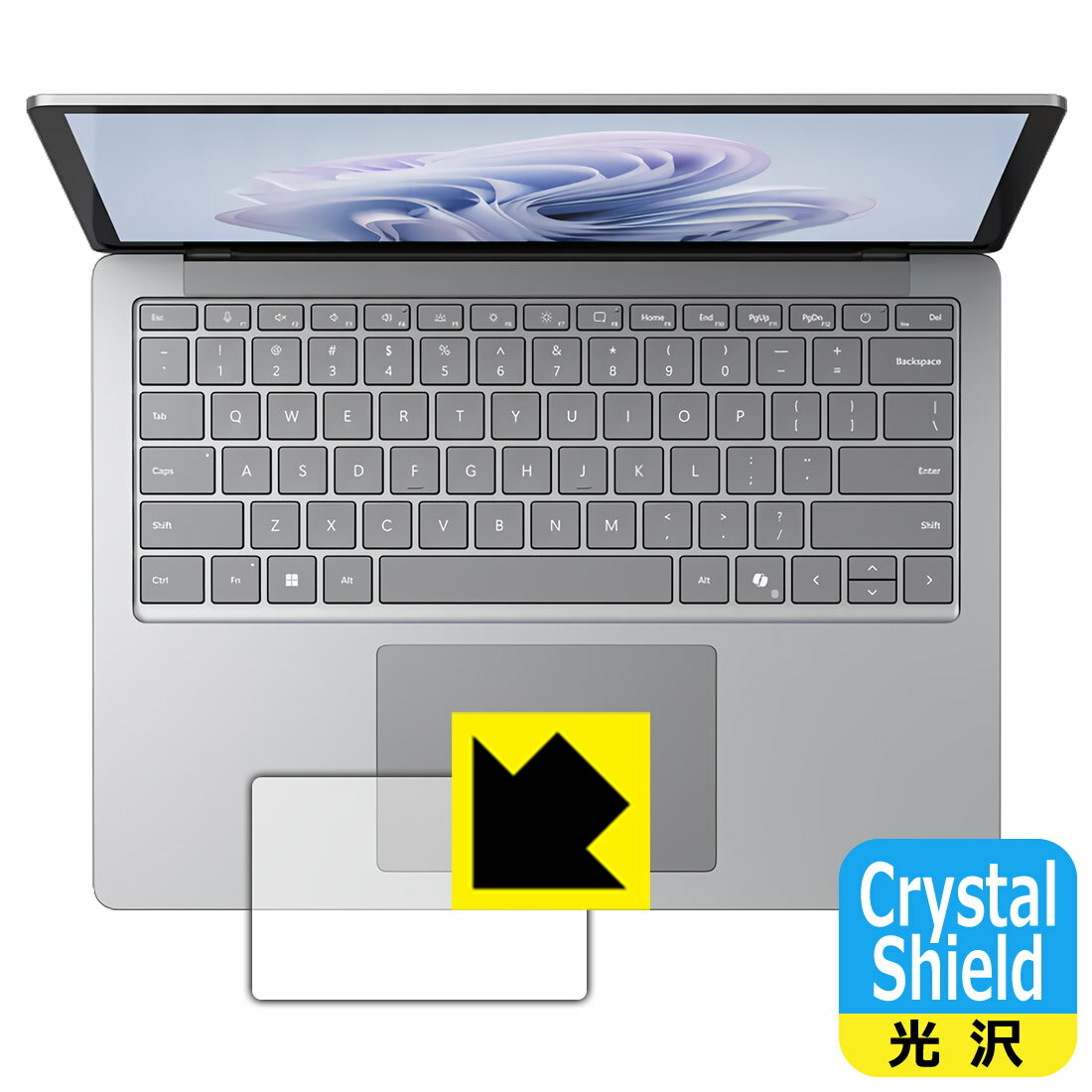 Crystal Shield【 光沢 】保護フィルム Surface Laptop 6 (13.5インチ)(2024年4月発売モデル) トラックパッド用 (3枚セット) 日本製 自社製造直販