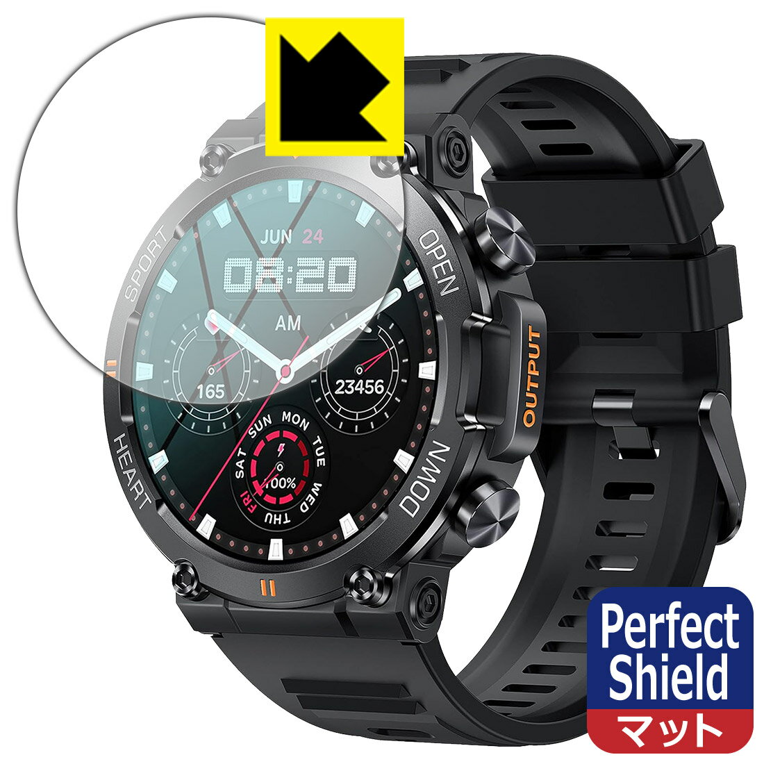 Perfect Shield【反射低減】保護フィルム スマートウォッチ K56Pro (3枚セット) 日本製 自社製造直販