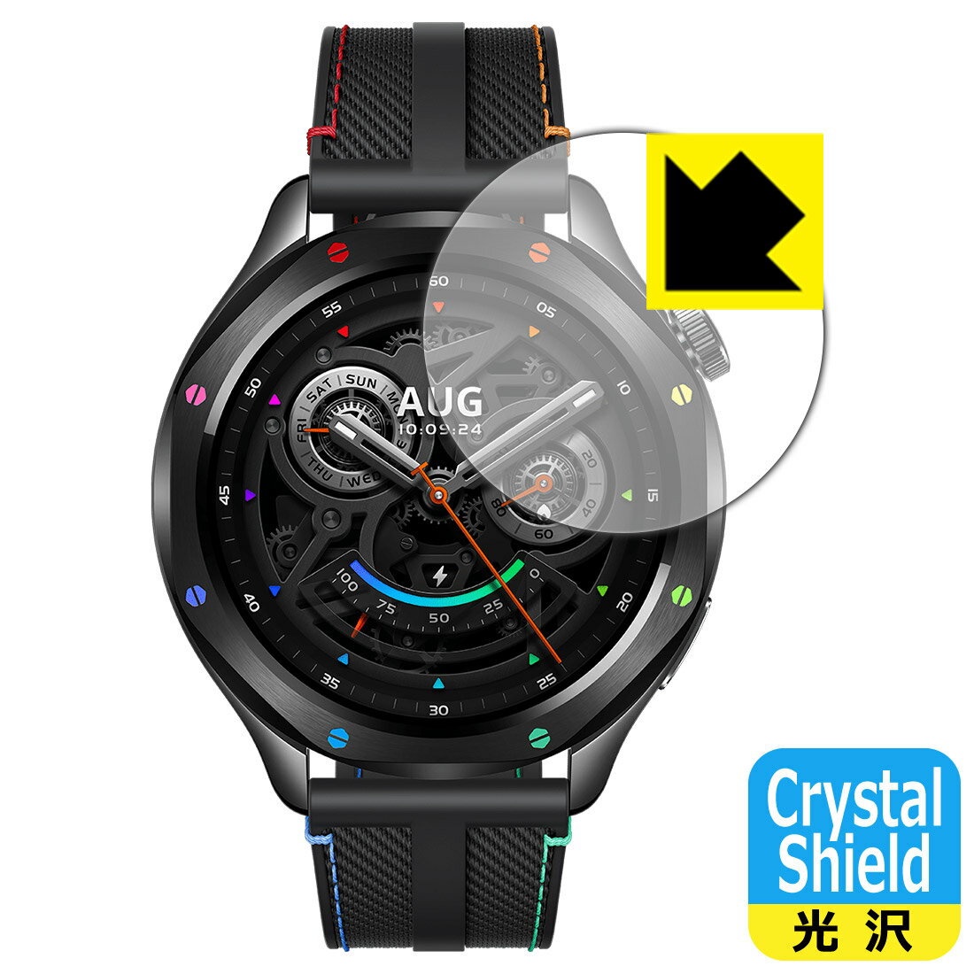 Crystal Shield【 光沢 】保護フィルム Xiaomi Watch S4 (M2425W1) 日本製 自社製造直販