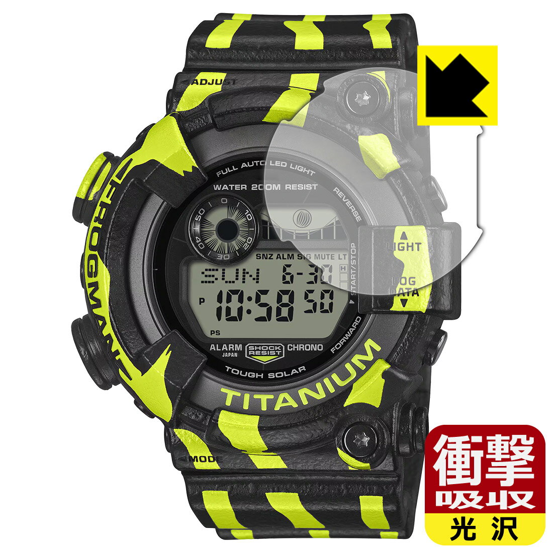 対応機種●対応機種 : CASIO G-SHOCK MASTER OF G - SEA FROGMAN GW-8200TPF-1JR 専用の商品です。●製品内容 : 風防用フィルム1枚・クリーニングワイプ1個●特殊素材の衝撃吸収層が外部からの衝撃を吸収し、機器へのダメージをやわらげます。『衝撃吸収(光沢)の保護フィルム』●安心の国産素材を使用。日本国内の自社工場で製造し出荷しています。 ★貼り付け失敗交換サービス対象商品★ 国内自社工場製造・発送だからできる 安心の製品保証とサポート ■製品保証 お届けした製品が誤っていたり、不具合があった場合などには、お届けから1ヶ月以内にメールにてお問い合わせください。交換等対応させていただきます。[キャンセル・返品（返金・交換）について] ■■貼り付け失敗時の交換サービス■■貼り付けに失敗しても1回だけ無償交換ができます。(失敗したフィルムをお送りいただき、新品に無償交換します。往復の送料のみお客様にご負担をお願いいたします。詳しくは製品に同封の紙をご確認ください) ■■保護フィルム貼り付け代行サービス■■保護フィルムの貼り付け作業に自信がない方には、PDA工房で貼り付け作業を代行いたします。(PDA工房の保護フィルムのみが対象です。詳しくは製品に同封の紙をご確認ください) 衝撃吸収【光沢】保護フィルム 素材説明 ■衝撃を吸収＆割れない安心感特殊素材の衝撃吸収層がたわむことで衝撃を吸収し、液晶画面や機器へのダメージをやわらげます。ガラスフィルムは割れることがあるため、破損部分でケガをすることがありますが、このフィルムはPET素材ですので、絶対に割れず、安全にお使いいただけます。もちろん割れたカケラが落ちることもありませんので、異物混入などのトラブルも未然に防ぎます。■高級感あふれる光沢と画質を損なわない透明度！貼っていることを意識させないほどの高い透明度に、高級感あふれる光沢・クリアな仕上げとなります。動画視聴や画像編集など、機器本来の発色を重視したい方におすすめです。■フッ素加工で汚れがつきにくく、指滑りもなめらか！表面はフッ素コーティングがされており、皮脂や汚れがつきにくく、また、落ちやすくなっています。指滑りもなめらかで、快適な使用感です。■抗菌加工で清潔抗菌加工によりフィルム表面の菌の繁殖を抑えることができます。清潔な画面を保ちたい方におすすめです。※抗菌率99.9％ / JIS Z2801 抗菌性試験方法による評価■気泡の入りにくい特殊な自己吸着タイプ接着面は気泡の入りにくい特殊な自己吸着タイプです。素材に柔軟性があり、貼り付け作業も簡単にできます。また、はがすときにガラス製フィルムのように割れてしまうことはありません。貼り直しが何度でもできるので、正しい位置へ貼り付けられるまでやり直すことができます。■安心の日本製最高級グレードの国産素材を日本国内の弊社工場で加工している完全な Made in Japan です。安心の品質をお届けします。 【ポスト投函送料無料】商品は【ポスト投函発送 (追跡可能メール便)】で発送します。お急ぎ、配達日時を指定されたい方は以下のクーポンを同時購入ください。【お急ぎ便クーポン】　プラス110円(税込)で速達扱いでの発送。お届けはポストへの投函となります。【配達日時指定クーポン】　プラス550円(税込)で配達日時を指定し、宅配便で発送させていただきます。【お急ぎ便クーポン】はこちらをクリック【配達日時指定クーポン】はこちらをクリック