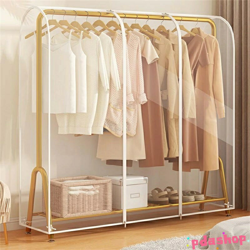 乐天商城 - 【全品5%ポイント】ハンガーラックカバー パイプハンガーカバー 防塵 通気性 洋服カバー 防カビ 透明 クリア ハンガーラック カバー 衣類カバー ダブル