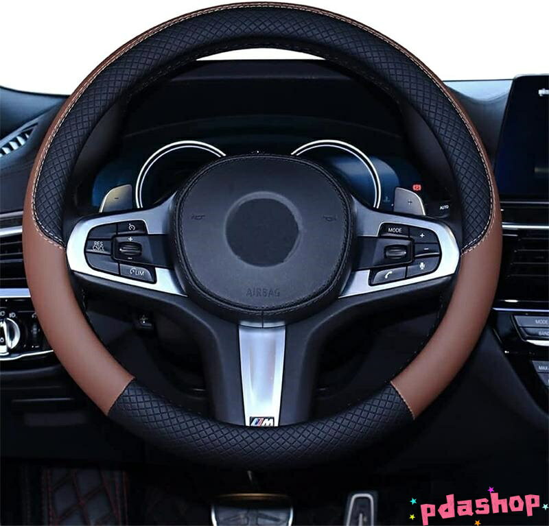 Rakuten - 【全品5%ポイント】ハンドルカバー 車用 軽自動車 本革 汎用 ステアリングカバー THKJ 通気性がよい 滑り防止 オールシーズン対応 普通車 ハンドル 保護カバー