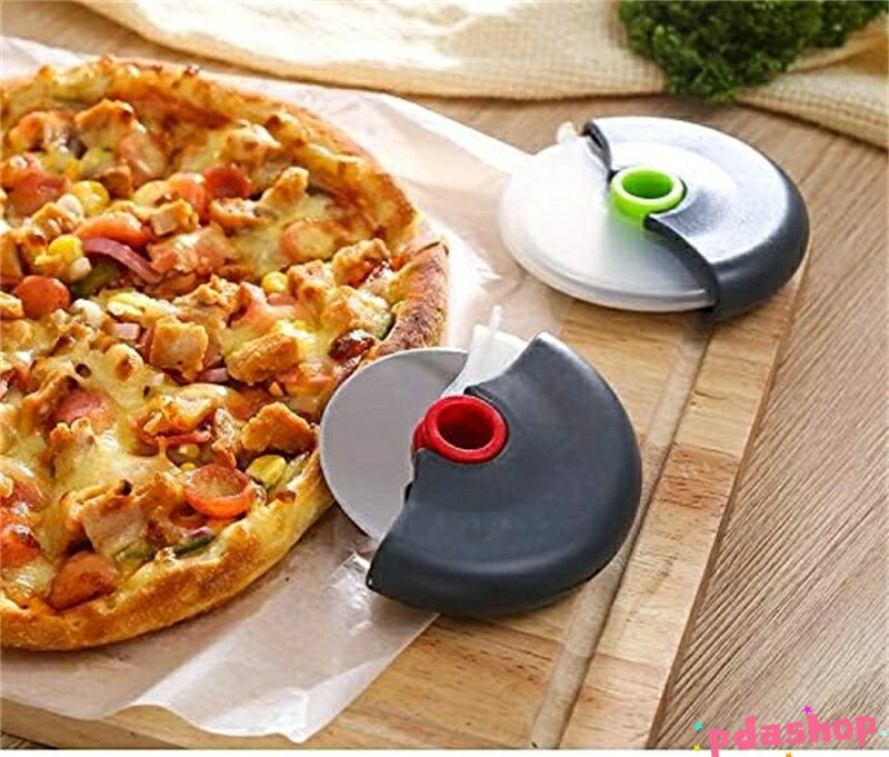 【全品2点で5%OFF】ピザカッター 安全ケース付き ピザナイフ ステンレス製 回転式 切れ味 分解可能 水洗い可能 ピザ 生地 野菜 パン など切る用 使用簡単 業務用 家