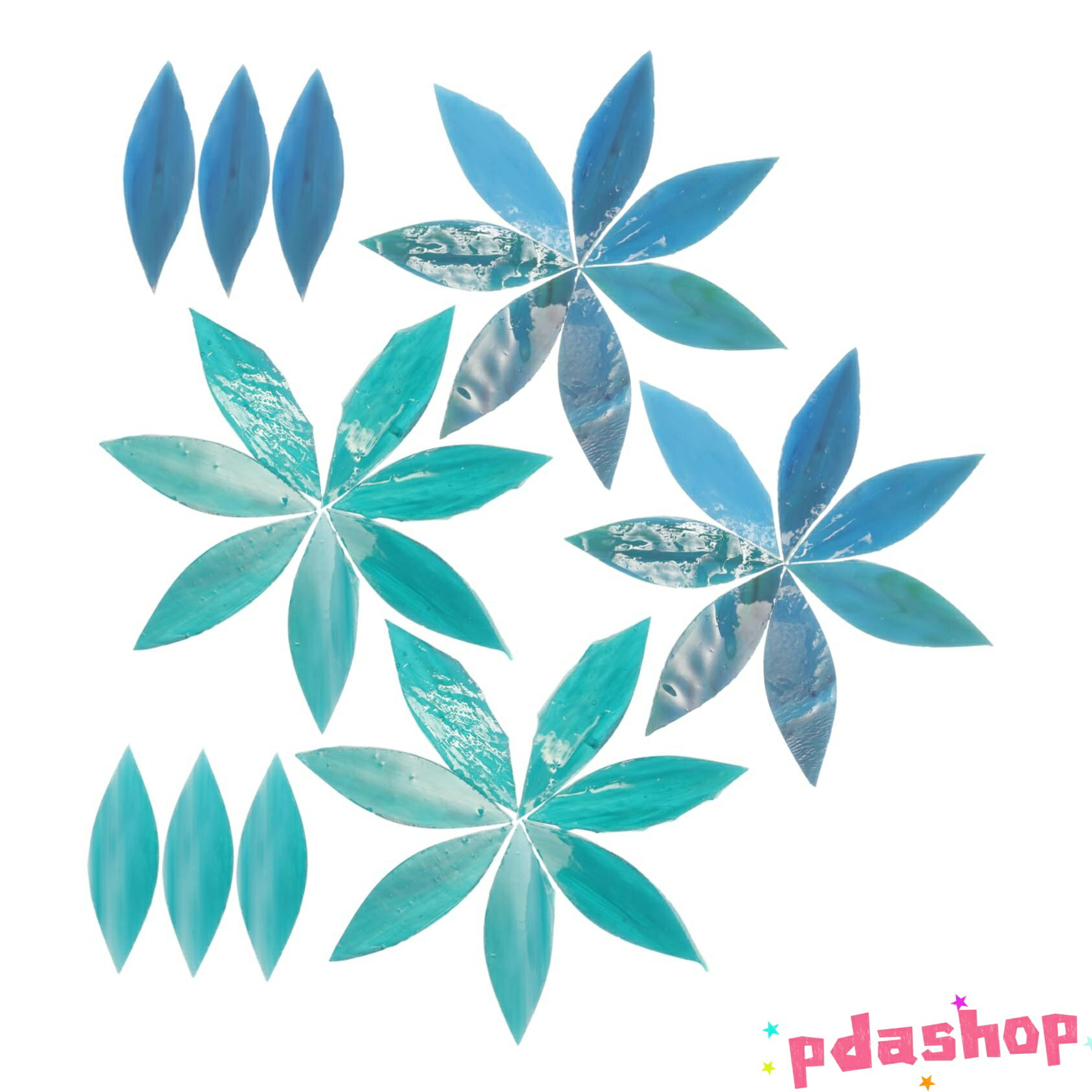 【全品2点で5%OFF】30個 混合カラーガラスモザイクル 花びら形 手作りクラフト用 THKJ ガラス片 高光沢滑らか表面 ホームデコレーション素材 人気 おすすめ