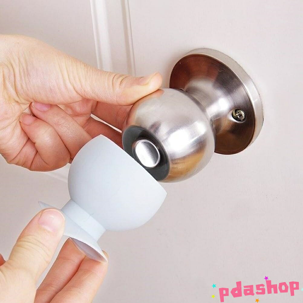 Rakuten - 【全品5%ポイント】ドアノブカバー ドア ノブ安全カバー グリップクッション シリコン 柔らかい 滑らない 怪我予防 傷防止 静電気防止 壁に保護する