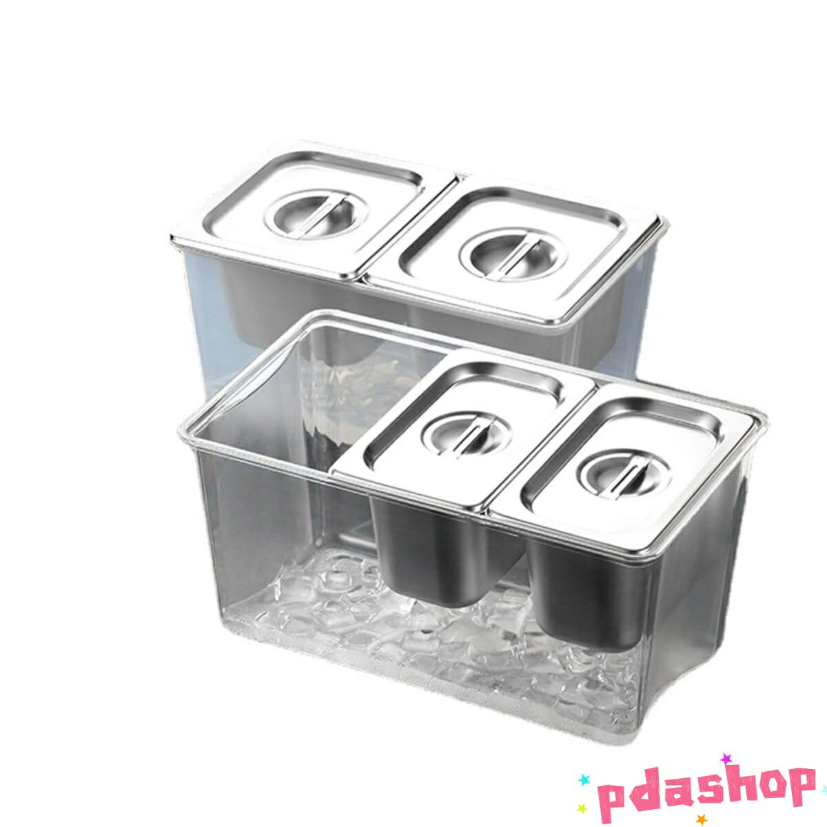 【全品2点で5%OFF】冷蔵調味料サーバー 取り外し可能 3 コンパートメント THKJ 商業 キャンプ バーベキュー用 小食材 調味料収納 食品グレード 掃除簡単N19