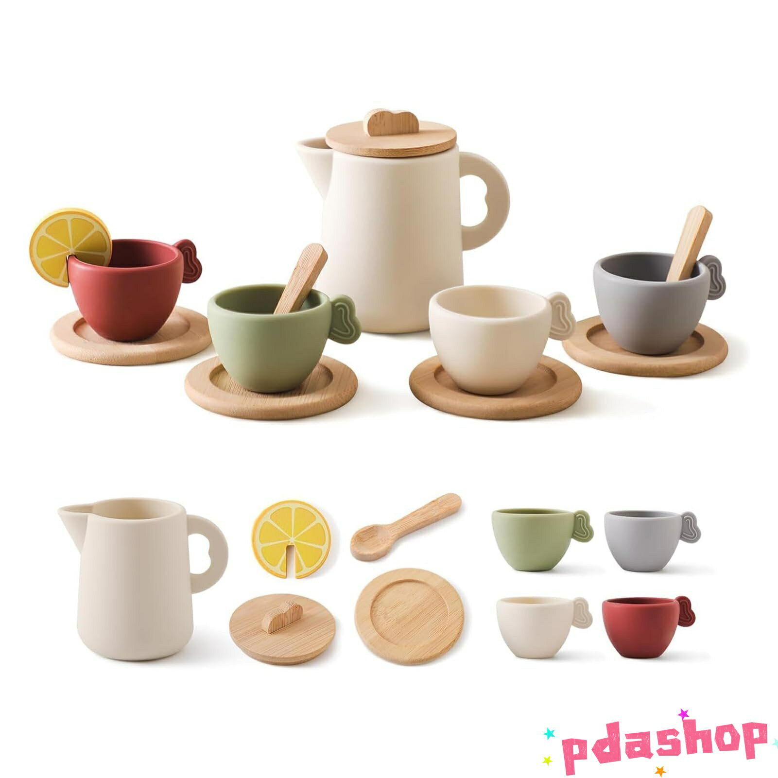 Rakuten - 【全品5%ポイント】おままごと ティーセット フタヌーンティー おもちゃ THKJ お茶会 お茶 カップ セット 子供用ティーパーティーセット ごっこ遊び 人気