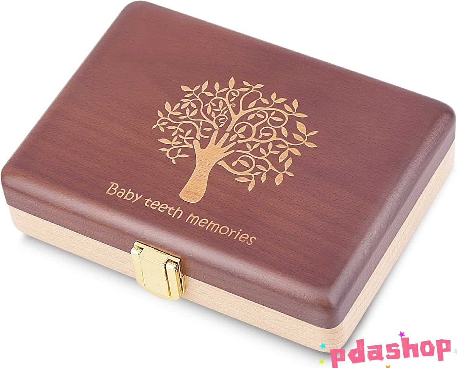 【全品2点で5%OFF】乳歯ケース 木製 乳歯 ケース ボックス 箱名前と抜けた日シール付き 乾燥用綿付き ..