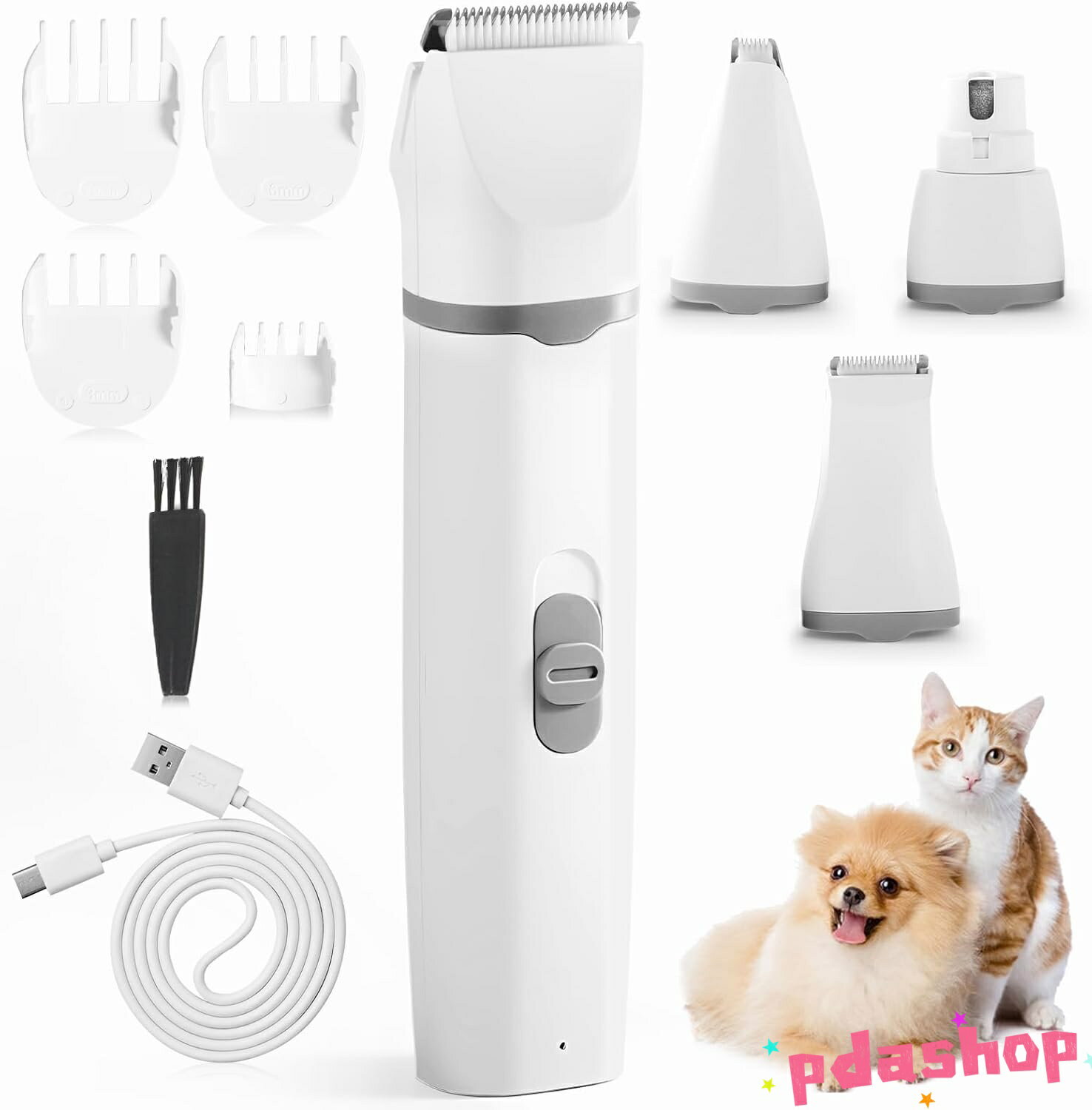 【全品2点で5%OFF】ペット バリカン 犬 猫 爪切り 電動バリカン 足裏 肉球 顔周り お尻周 全身 トリミング 静音 速度二段階調整 軽量 USB充電式 コードレス 動