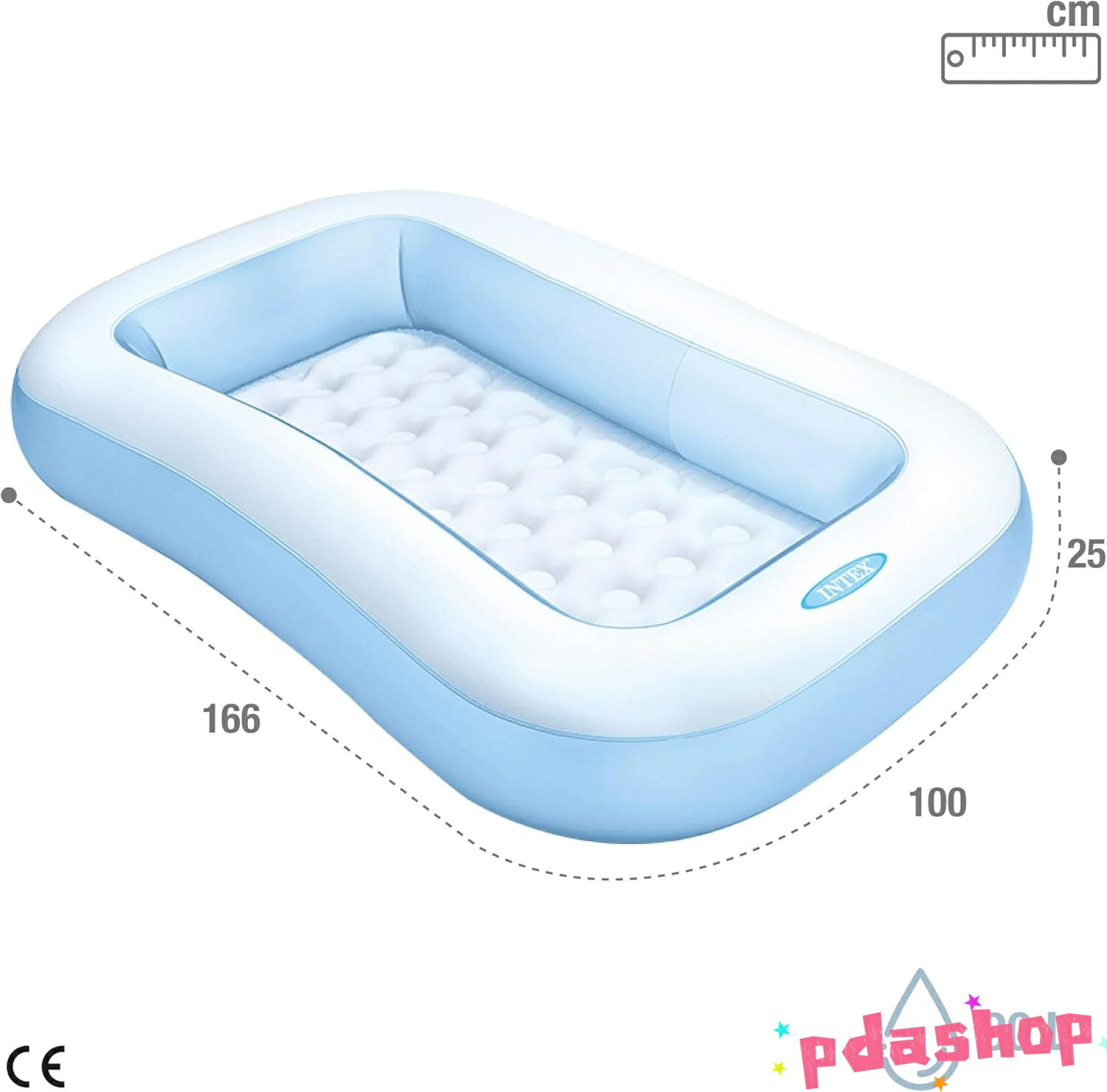 【全品5%ポイント】レクタングラーベビープール 166cm×100cm×25cm 水色 THKJ 空気注入式 人気 おすすめ プレゼント 使いやすい かわいい 軽量 実用的 2