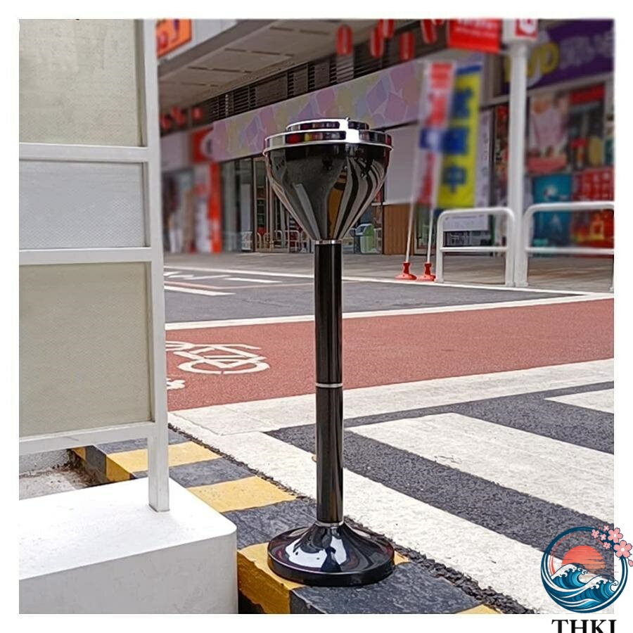 スタンド 灰皿 ふた付、ふた付き煤柱固定灰皿防風消煙柱、屋外ホテル喫茶店用