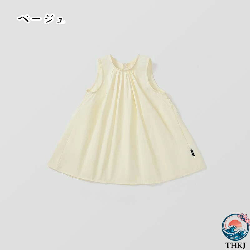 【全品5%ポイント】ワンピース ノースリーブ 夏用 パープル ベージュ 無地 A字 子...