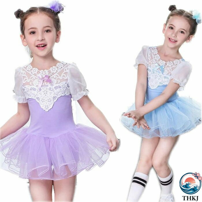 【全品2点で5%OFF】ダンス衣装 バレエ レオタード レース 半袖 子供用 キッズ ジュニア スカート付き バレエ用品 子ども ダンス 衣装 キッズ ダンスウェア 子供 バレエ ダンスウェア バレエレオタード ダンス衣装 レッスン 夏物 90/100/110/120/130/140 送料無料