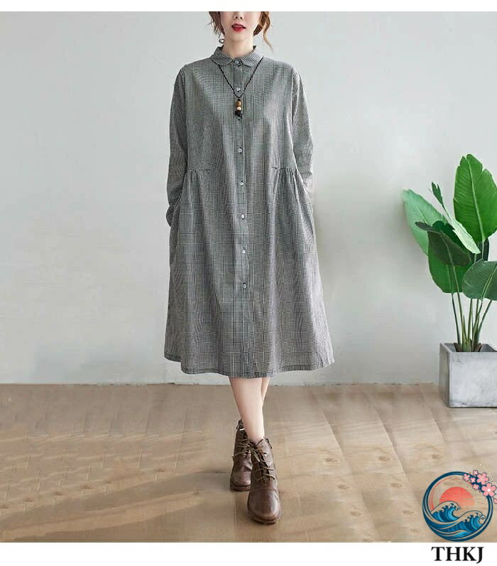 【全品2点で5%OFF】シャツワンピース ワン...の紹介画像2