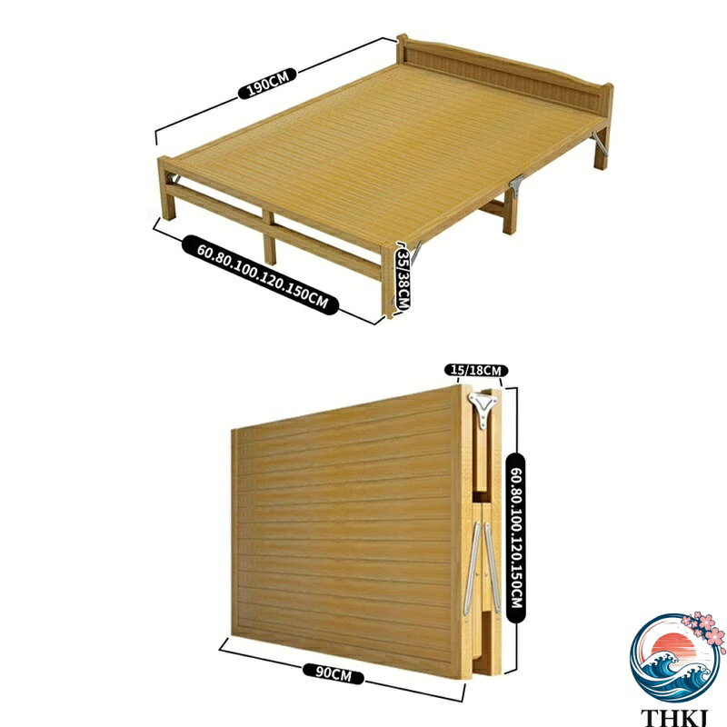 【全品5%ポイント】すのこベッド 竹製 折り畳みベッド 竹ベッド THKJ 折りたたみベッド 耐荷重180KG 簡易ベッド シングル 組み立て不要 柔らかく 強く [2]