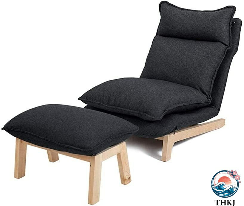 【全品2点で5%OFF】ソファチェアリラクシングチェアラウンジチェアフットレストスツールオットマンリビングルームリラックスしてゲームをしたり、テレビソファリクライニングチェアを見たり Black