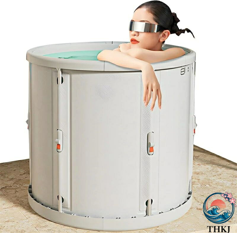 【全品2点で5%OFF】ポータブル浴槽 お風呂 露天風呂 折りたたみ コンパクト浴槽 簡易浴槽 バスタブ サウナ 水風呂 たためる水風呂 おうちプール ビニールプール White M