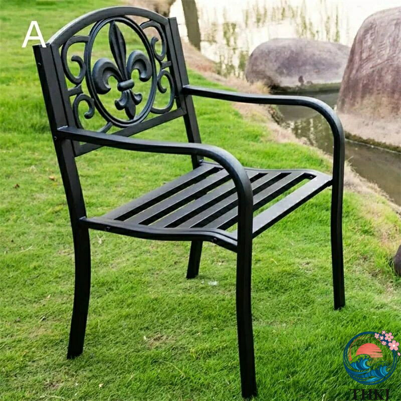 【高品質素材】この屋外ガーデンチェアは肥厚した高品質鋼管で作られており、防錆性と耐久性に優れたプロの焼付塗装コーティングに変わります。 ブラック仕上げは色あせ、欠け、ひび割れに強いです ? 【快適】私たちの屋外ベンチは人間工学に基づいた背もたれと肘掛けを備えており、体の曲線に完璧にフィットするように人間工学に基づいて設計されており、座っているときに快適でリラックスできます。 この公園のベンチに座って、友人や親戚と一緒にアウトドアを楽しみましょう。 ? 【屋内と屋外】金属製の屋外ベンチのすべてのエッジは細かく磨かれており、屋外のクリアランスのための公園のベンチの細部まで非常に丸く滑らかになり、より快適になります。 ? 【美しいデザイン】デザインと仕上げが気に入っていただけるでしょう。屋外ベンチはパティオのテーブルや椅子とマッチします。これはあなたの庭に素晴らしい追加です。ヤードベンチは快適な座り心地を提供するだけでなく、良いものとしても機能します。 装飾的な飾り。 ? 【組み立てが簡単】セットのすべての部品は素早く簡単に組み立てることができます。 工具と説明書が付属しているので、完全な屋外ベンチを簡単に作ることができます。 このベンチの掃除にはタオル 1 枚だけで清潔に保つことができ、お手入れがとても簡単です。 【特徴】 厚みのあるスチールパイプ素材により、ガーデンベンチの安定性と耐久性が向上します。 錆びや耐候性に優れた粉体塗装フレーム。 すのこ状のアームと脚で快適な座り心地を実現。 背もたれ、座面、肘掛けの独特な曲線デザインが体型にぴったりフィットし、快適かつ美しい座り心地を実現します。 【仕様】 材質：高品質スチール 色: 黒 耐荷重: 400KG/881LB サイズ: 60x60x85cm/23.6x33.4インチ。 【パッケージ内容】 1×ベンチ 1×ハードウェアパック 1 x ステップバイステップの取扱説明書 【注記】 1. 手動で測定していますので、1インチの誤差がある可能性があります。現物を優先してください。 2.画面表示の違いにより、色が若干異なる場合があります。