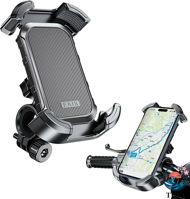 【全品5%ポイント】2024新登場 自転車 スマホホルダー 片手操作 自転車用 THKJ ロードバイク 携帯ホルダー 落下防止 振動吸収 360度回転 簡単取付 人気