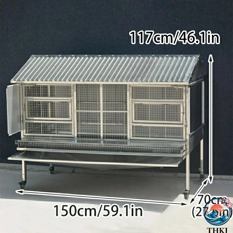 【全品2点で5%OFF】金属製鶏小屋 車輪と漏...の紹介画像2