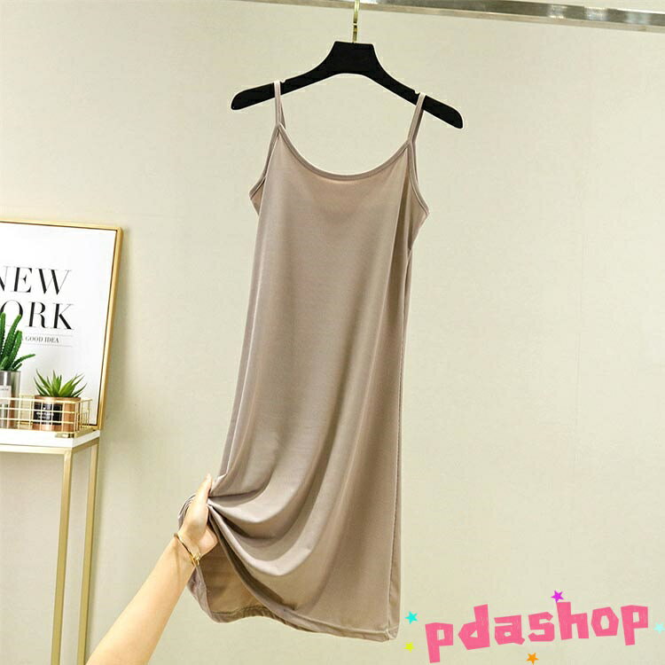 【全品5%ポイント】モダール キャミワンピース マキシ 蒸れない インナー キャミソ...