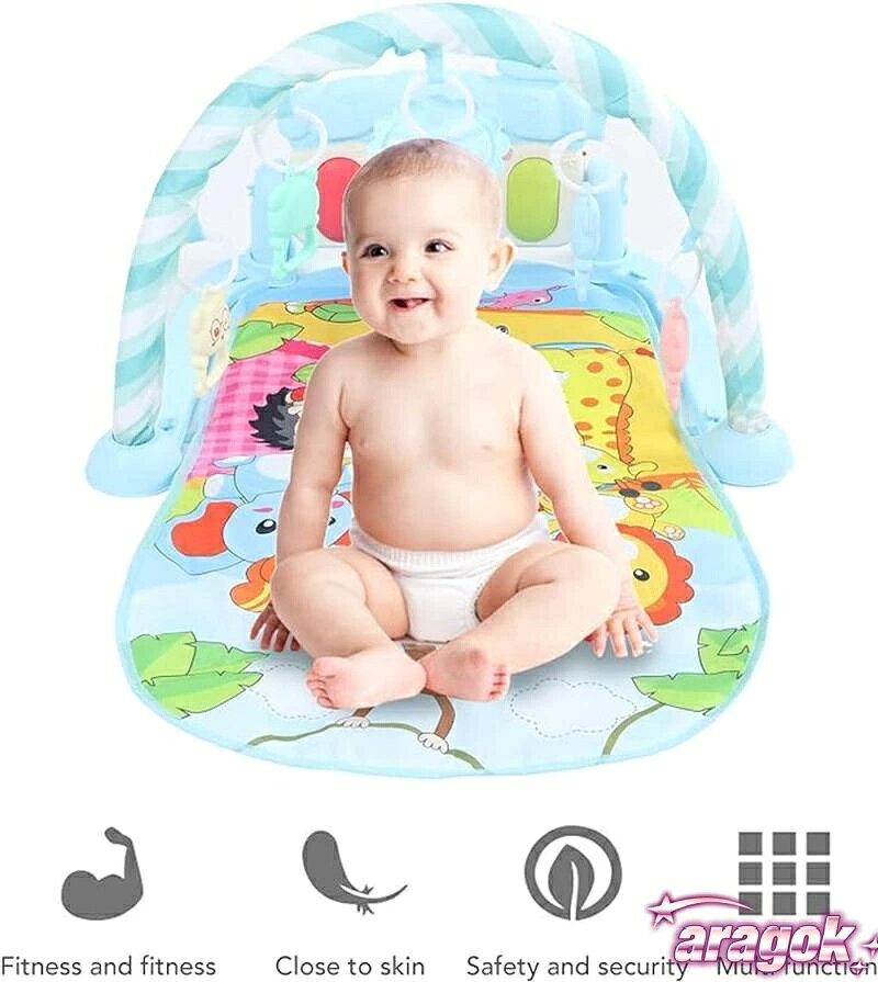 PDA shopの【全品5%ポイント】ベビージムプレイマット ピアノ機能付き 0 から 36 ヶ月乳幼児用｜アングル2